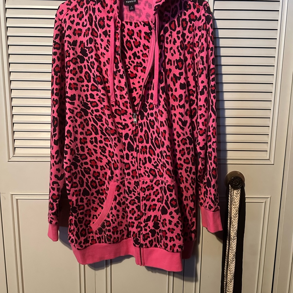 Torrid Pink Leopard Print Jacket and leggings